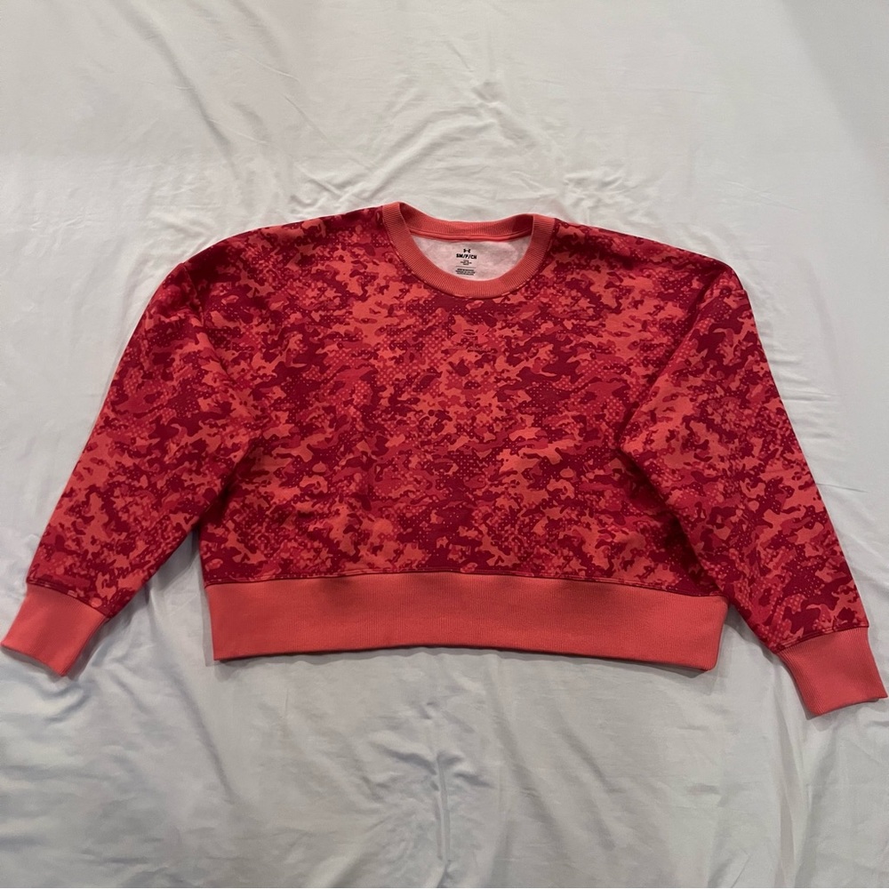 Under Armour Camo Rival Fleece Crew Cropped Sweatshirt Women’s New